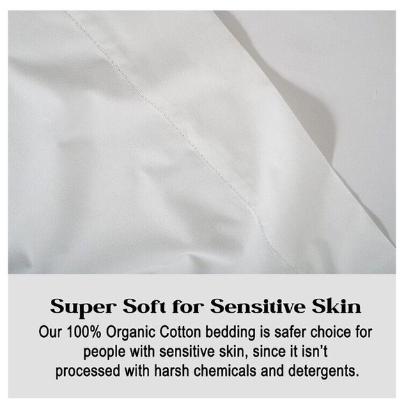 COPY - LANE LINEN 100% Organic Cotton, Set of 2 Standard White Pillow Cases - Picture 4 of 5